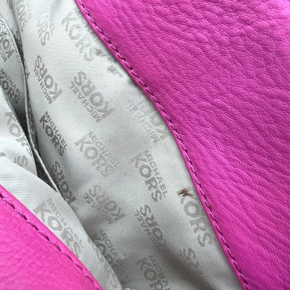 Michael Kors Hamilton Grommet Satchel Hot Pink Leather w/ Dust Bag - Picture 11 of 16